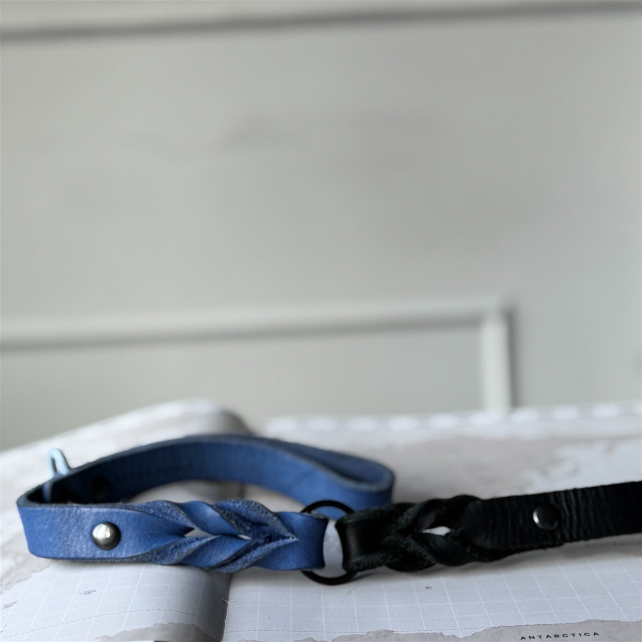 Greased Leather Leash Royal Blue