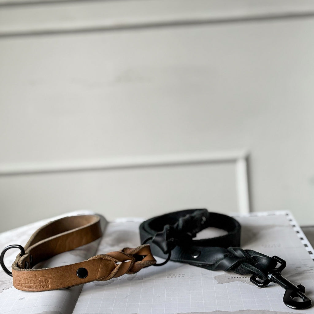 Greased Leather Leash Camel