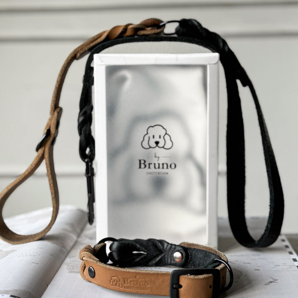 Greased Leather Leash Camel