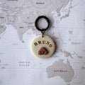 Personalised poodle dog tag handmade polymer clay gold lettering by Bruno Amsterdam size M