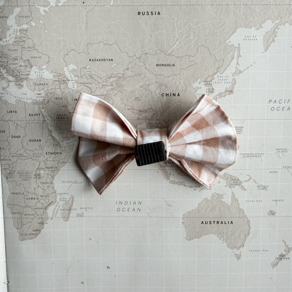 Autumn Gingham Dog Bow | Handmade Fall Dog Bow