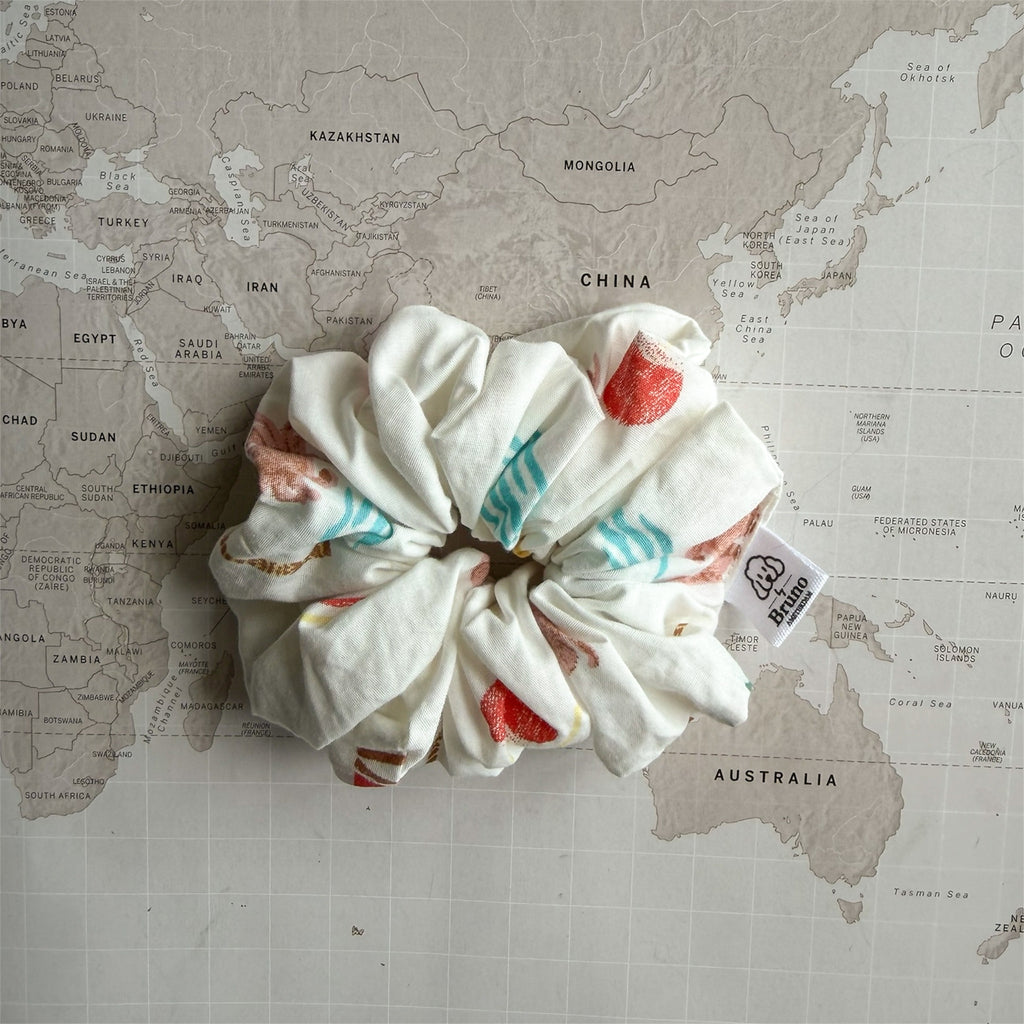 Tropical Breeze Scrunchie – Handmade Summer Hair Accessory for Dog Moms